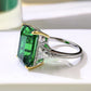 Luxury Emerald Sterling Silver Ring