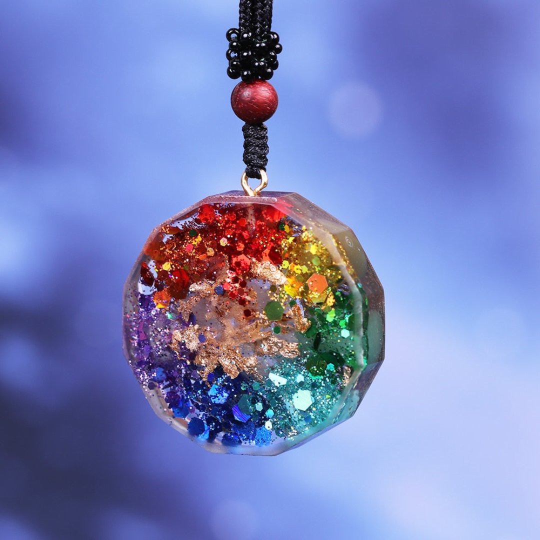 7 Chakra Orgonit Om Symbol Halskette