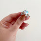 Vintage Moonstone Big Circular Cut Silver Ring