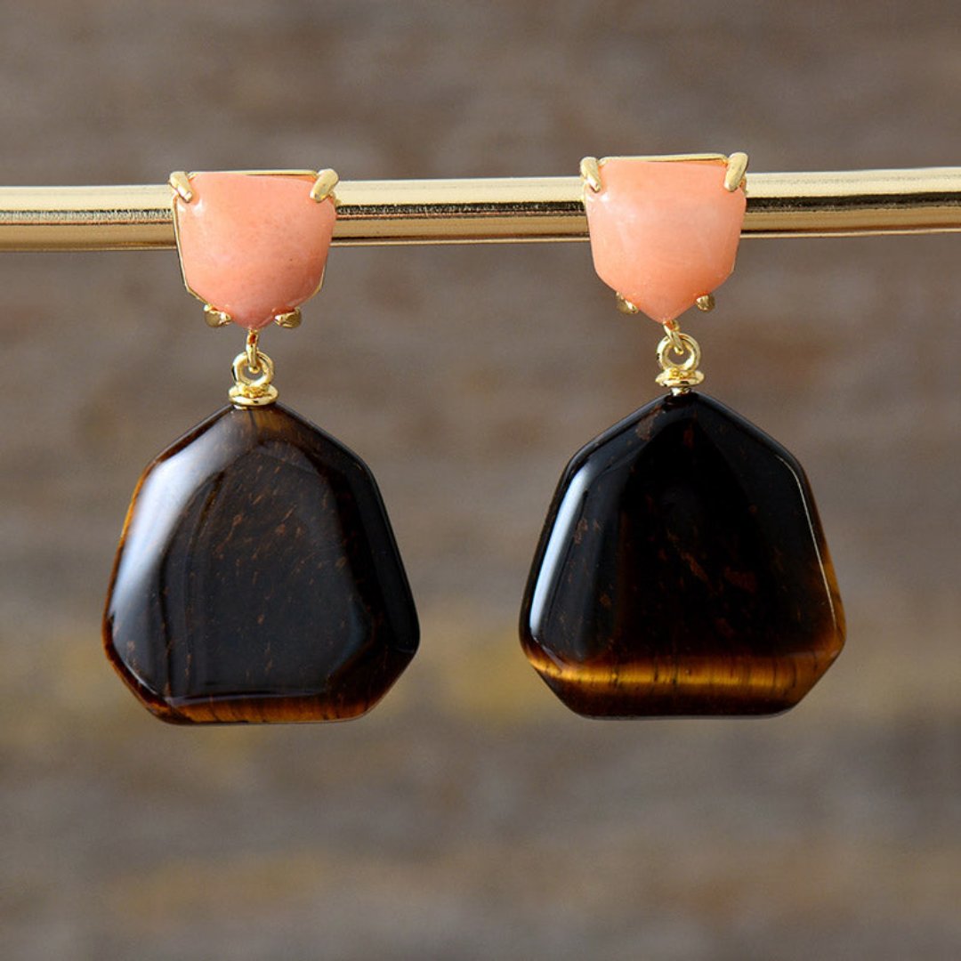 Trend Amethyst & Tiger Eye Earrings