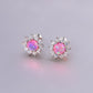 Sunflower Opal Silver Plated Earrings