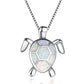 Spirit Turtle Opal Silver Necklace