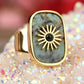 Resplendent Birthstones Sun Flower Adjustable Ring