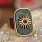 Resplendent Birthstones Sun Flower Adjustable Ring