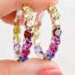 Colorful Zirconia 925 Sterling Silver Hoop Earrings