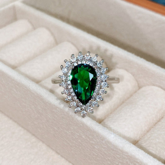 Royal Emerald & Zirconia Ring