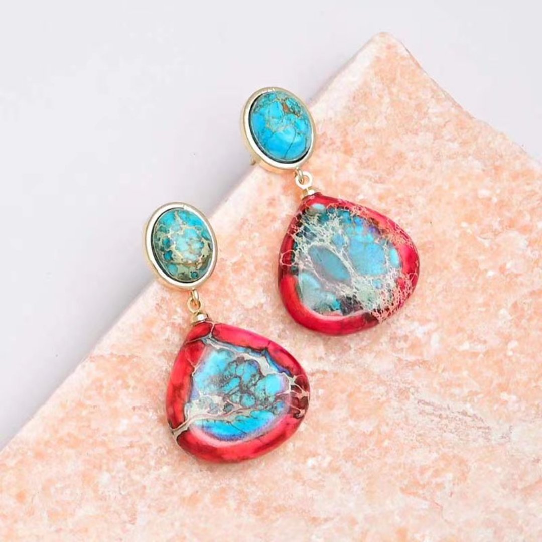 Spiritual Natural Emperor Stone Earrings