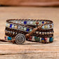 Boho Heart Blue Color Calcite Wrap Bracelet