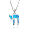 Lucky Elephant Blue Opal Silver Pendant