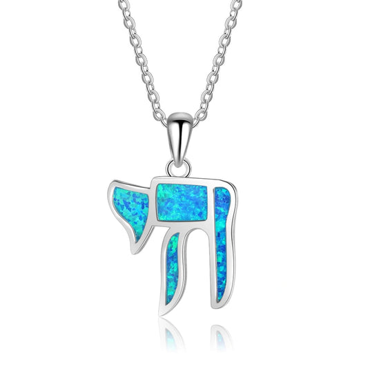 Lucky Elephant Blue Opal Silver Pendant