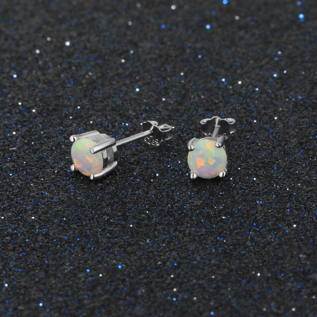Classic Fire Opal Sterling Silver Earrings