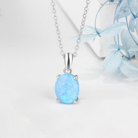Chic Oval Fire Opal Pendant