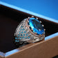 Vintage Big Oval Aquamarine Ring