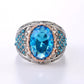 Vintage Big Oval Aquamarine Ring