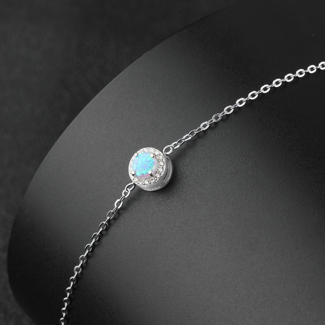 Chic Blue Opal Sterling Silver Bracelet