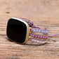 Boho-Uhrenarmband mit lila Steinen