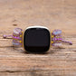 Boho-Uhrenarmband mit lila Steinen