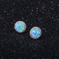 Elegant Circular Fire Opal Stud Earrings