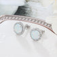 Elegant Circular Fire Opal Stud Earrings
