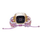 Boho-Uhrenarmband mit lila Steinen