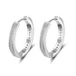 Shining Zirconia Silver Hoop Earrings