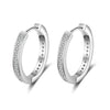 Shining Zirconia Silver Hoop Earrings