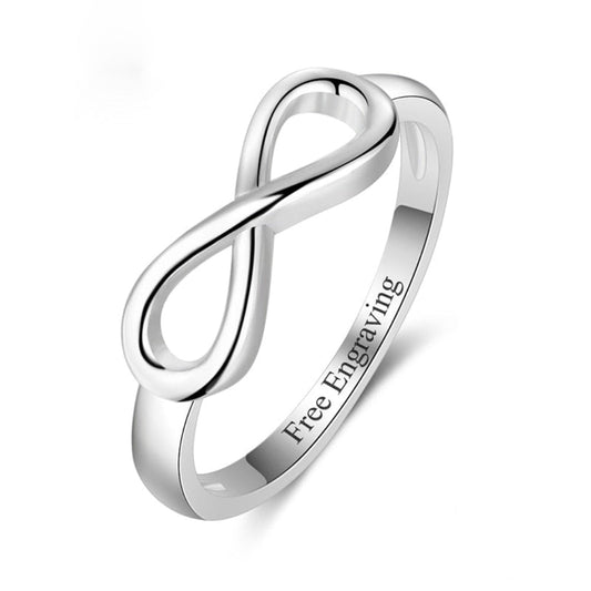 Infinity Silver Color Personalized Ring