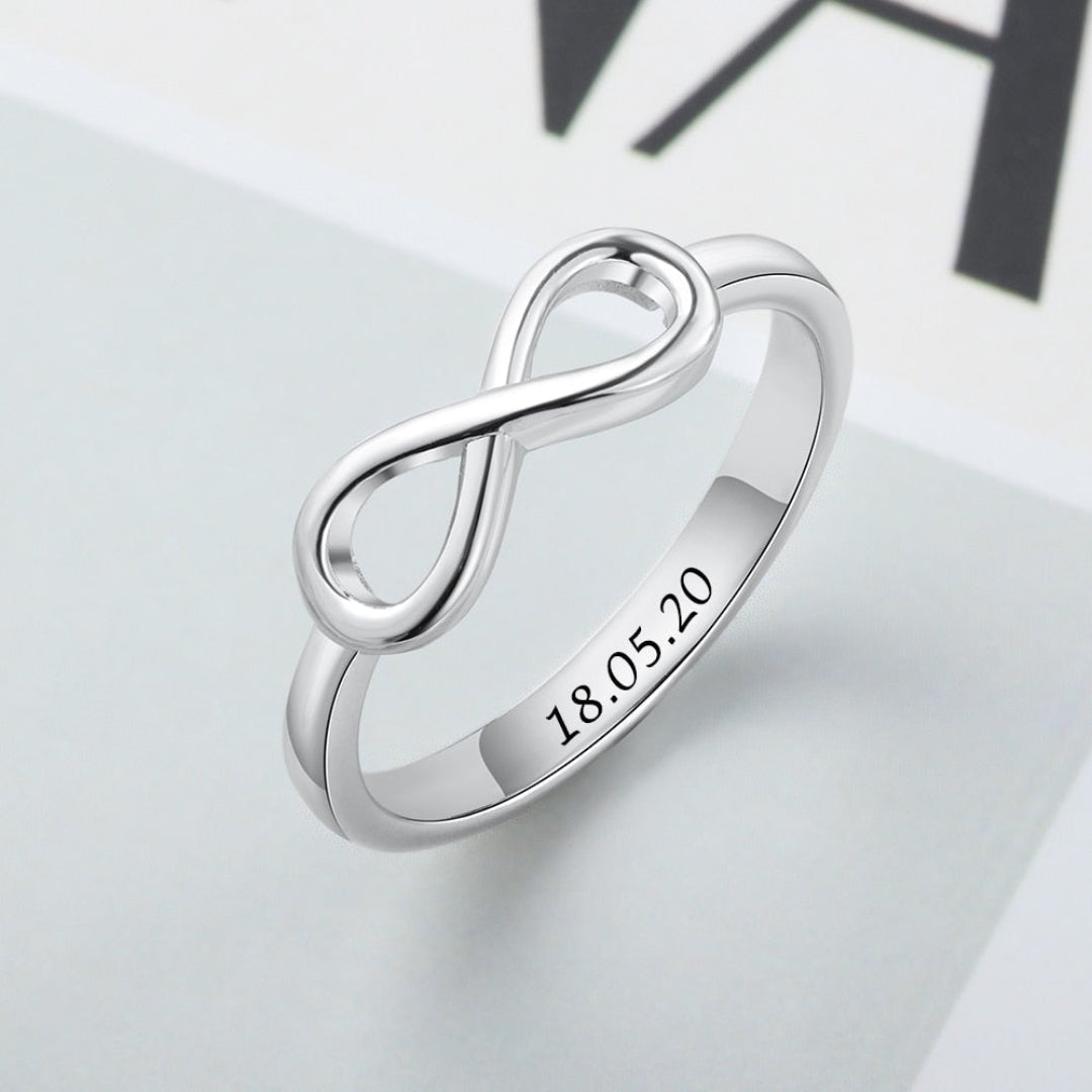 Infinity Silver Color Personalized Ring