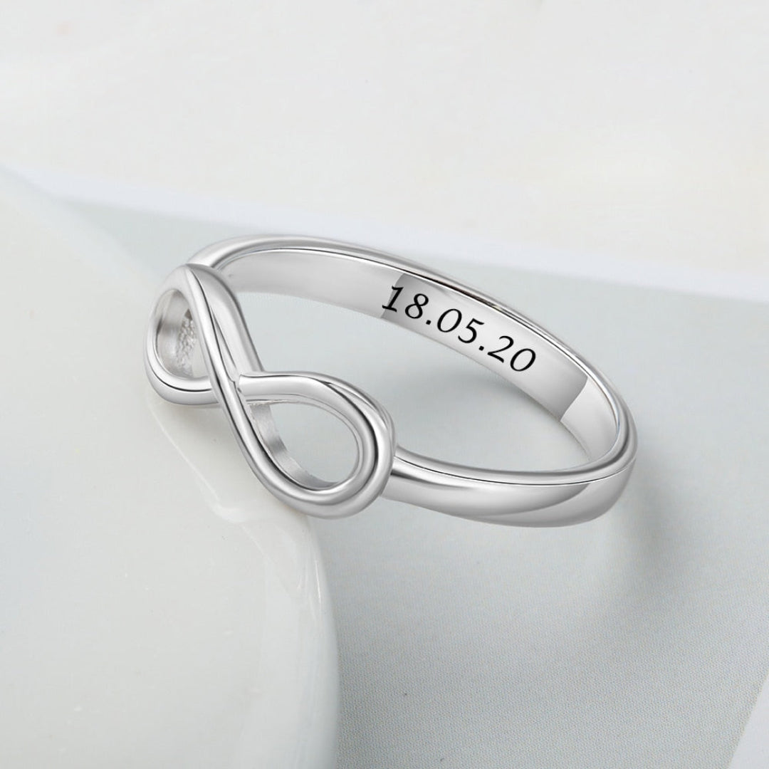 Infinity Silver Color Personalized Ring