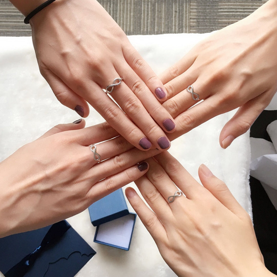 Infinity Silver Color Personalized Ring
