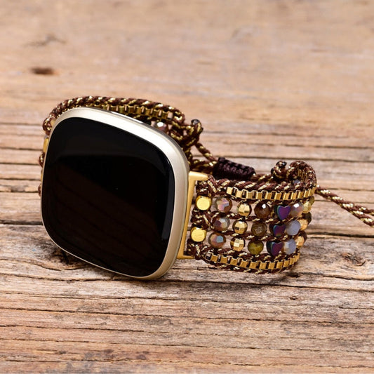 Natural Hematite Stone Fitbit Watch Strap