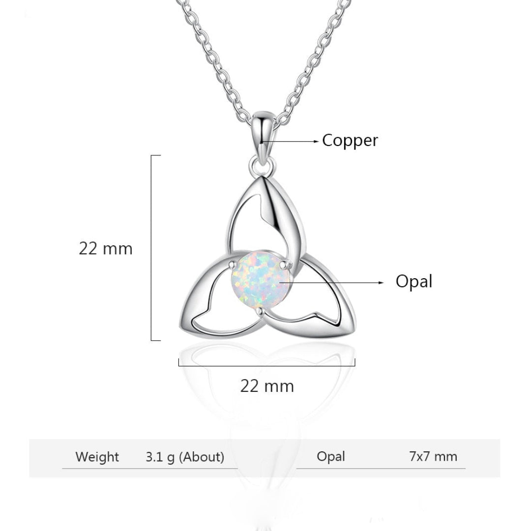 Chic White Fire Opal Pendant