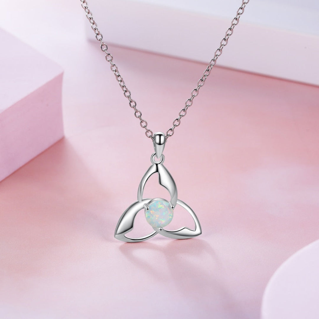 Chic White Fire Opal Pendant