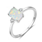 Elegant White Opal 925 Sterling Silver Ring
