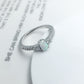 Chic Opal Cubic Zirconia Silver Ring