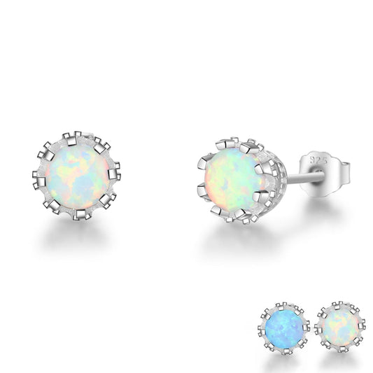 Minimal Fire Opal 925 Sterling Silver Earrings