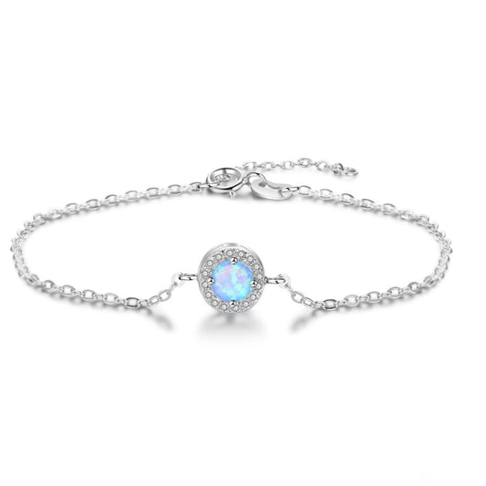Chic Blue Opal Sterling Silver Bracelet