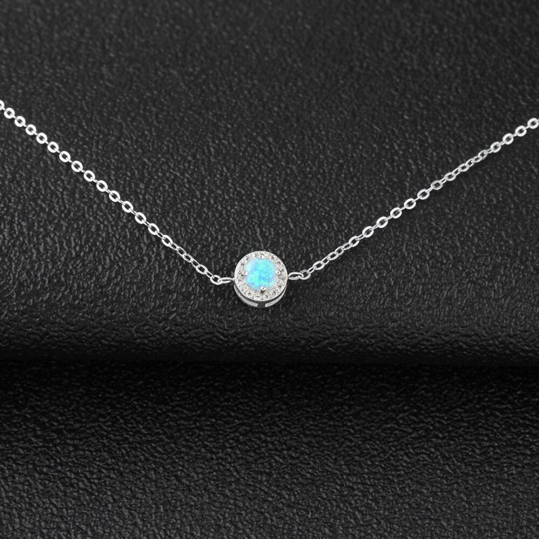 Chic Blue Opal Sterling Silver Bracelet