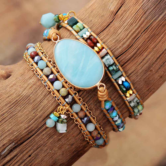 Spirituelles Amazonit Wickelarmband