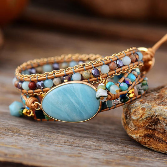 Spirituelles Amazonit Wickelarmband