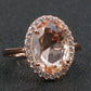 Innocent Morganite Rose Gold Silver Ring