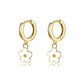 Flower 925 Sterling Silver Hoop Earrings