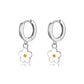 Flower 925 Sterling Silver Hoop Earrings