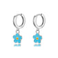 Flower 925 Sterling Silver Hoop Earrings