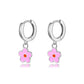 Flower 925 Sterling Silver Hoop Earrings