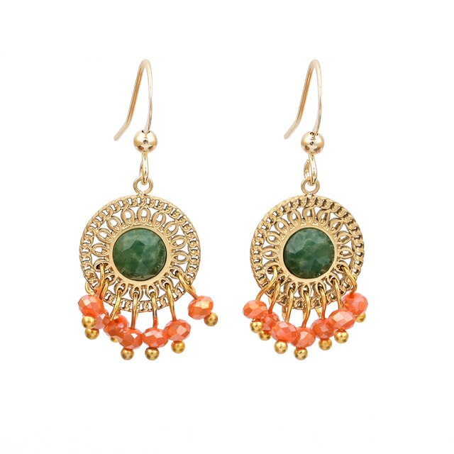 Elegant Bohemian Jade Earrings