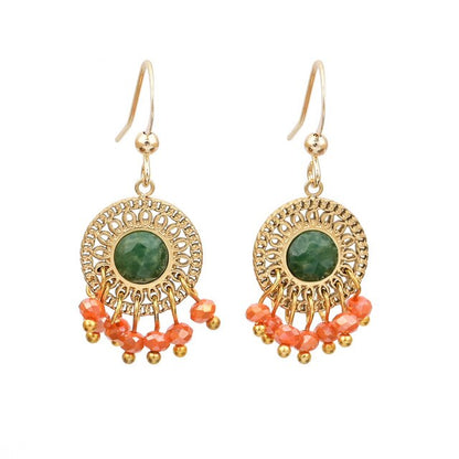 Elegant Bohemian Jade Earrings
