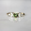 Enchanting White Green Zircon Ring