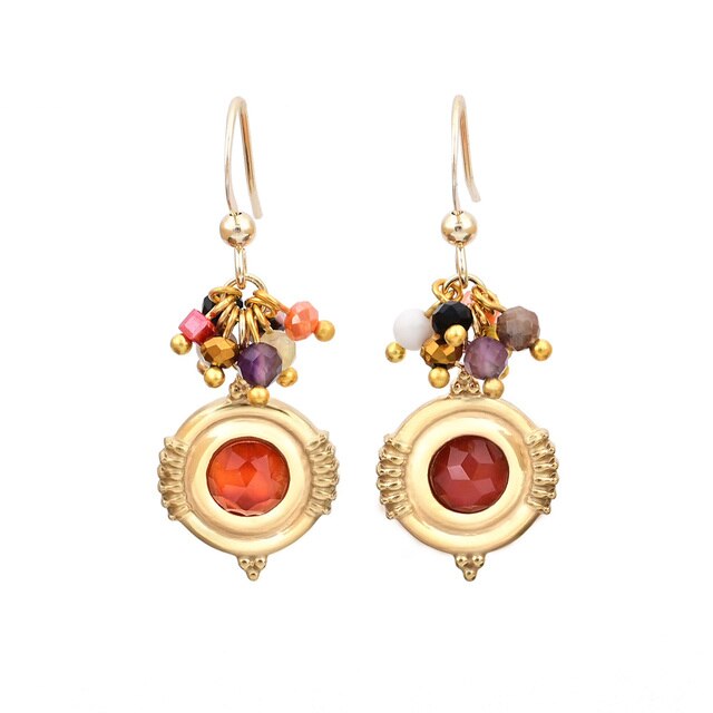 Boho Design Natural Stones Earrings