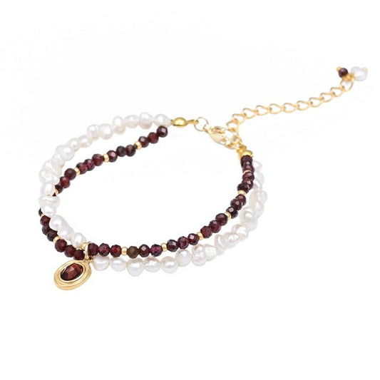 Elegant Red Tiger Eye Pearl Bracelet